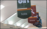 Wayfinding Banners in Centerville Library Photo of Banners